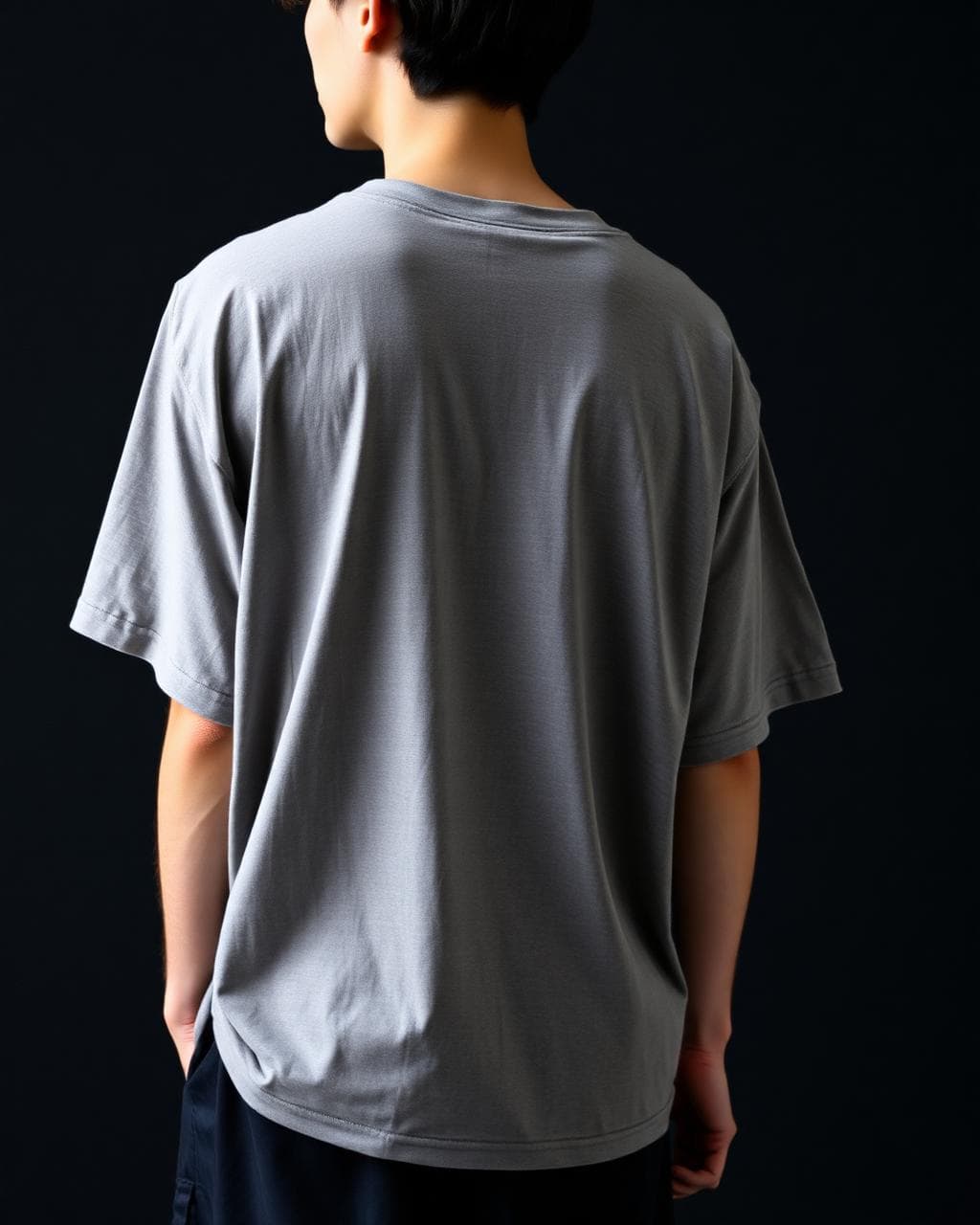 Model wearing OPEN 003 WASHED GREY